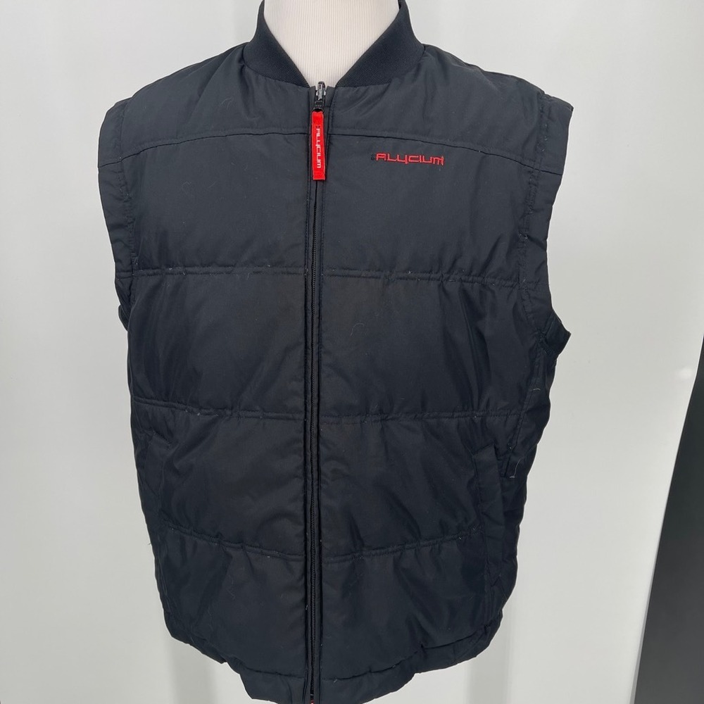 Paramount Alycium Puffer Vest MENS Black Pockets Mandarin Collar Full Zip LARGE